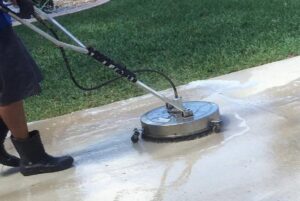 Pressure cleaning concrete