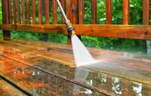 Pressure wash driveway deck